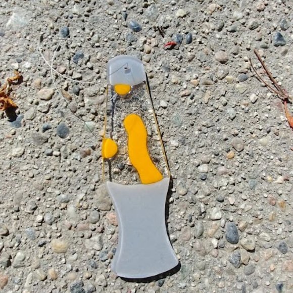 Lava Lamp Handmade Fused Glass Suncatcher - Picture 5 of 8